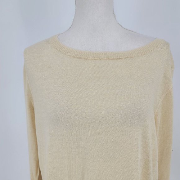J. CREW Linen Crewneck Sweater Ivory Cream Long Sleeve Lightweight Women's Small - Picture 3 of 8